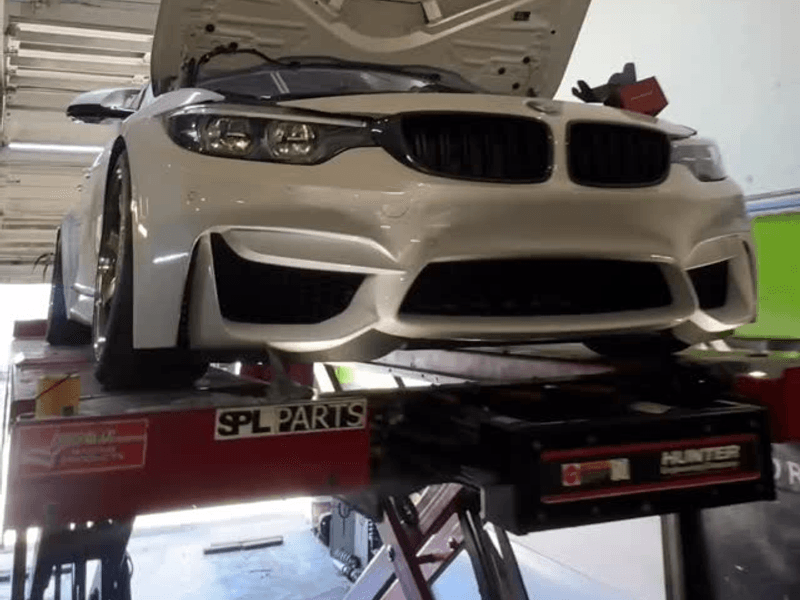 BMW M3 in the SelfMade MotorSports shop in Davie, FL
