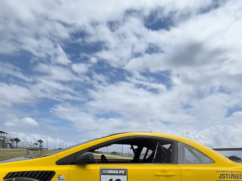 Race car loaded on the trailer for a track weekend